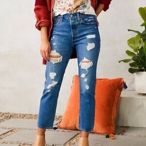 LEVI'S High Rise Button Fly 501 Straight Leg Jeans 25